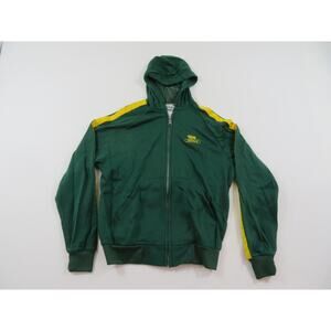 DEKALB Hoodie Sweatshirt, Green, Zip Front Sz M 1980s